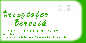 krisztofer bercsik business card